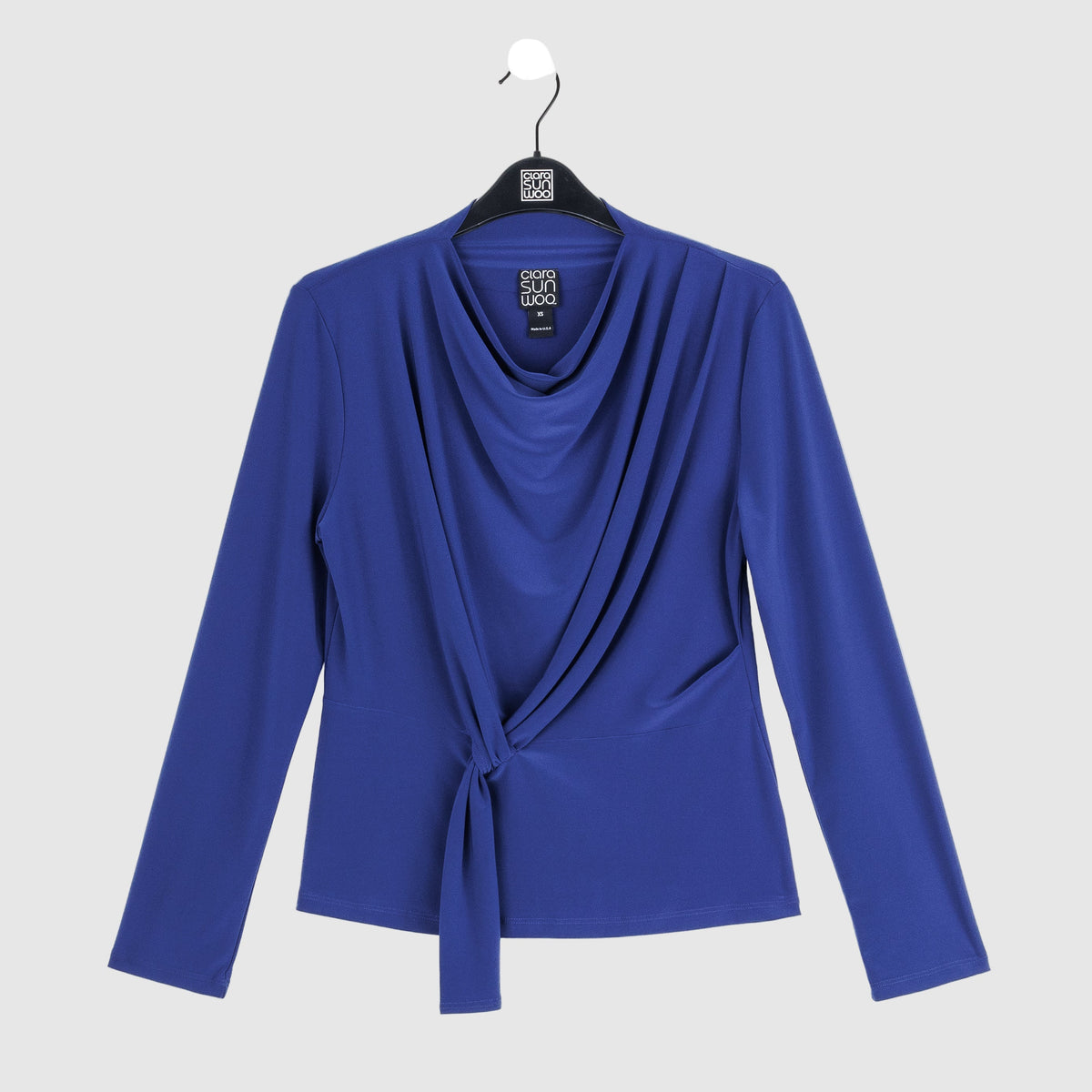 Long Sleeve Loop Front Top - Cobalt - Final Sale | Clara Sunwoo