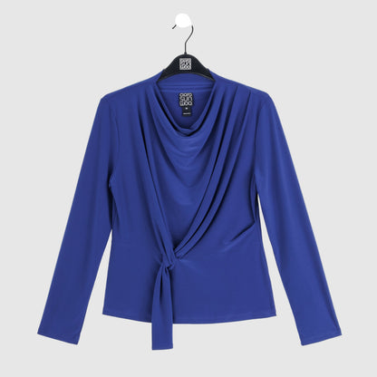Long Sleeve Loop Front Top - Cobalt - Final Sale | Clara Sunwoo