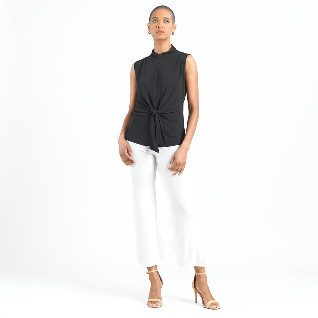 Sleeveless Center Front Tie Top - Black - Final Sale! | Clara Sunwoo