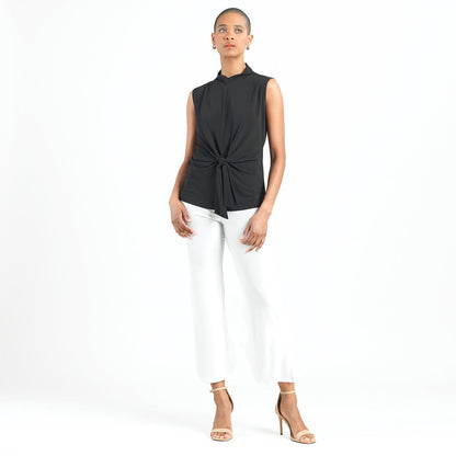 Sleeveless Center Front Tie Top - Black - Final Sale! | Clara Sunwoo
