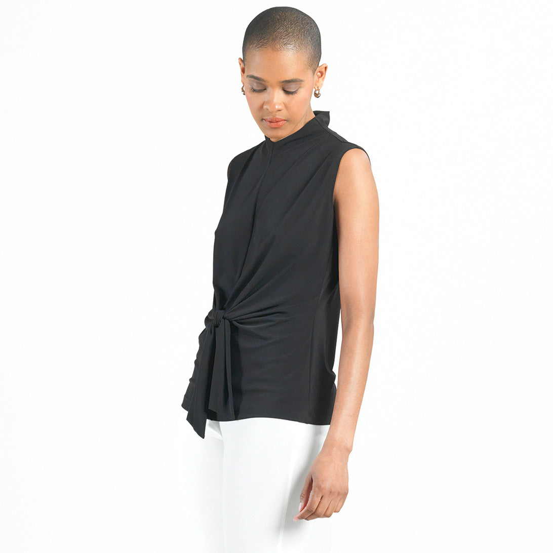 Sleeveless Center Front Tie Top - Black - Final Sale! | Clara Sunwoo