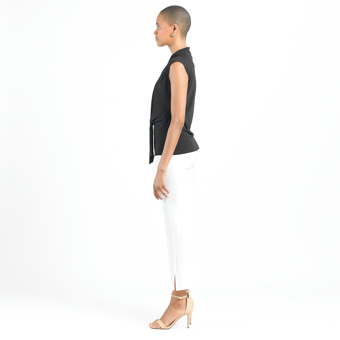 Sleeveless Center Front Tie Top - Black - Final Sale! | Clara Sunwoo