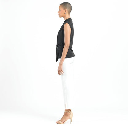 Sleeveless Center Front Tie Top - Black - Final Sale! | Clara Sunwoo
