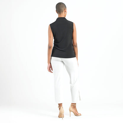 Sleeveless Center Front Tie Top - Black - Final Sale! | Clara Sunwoo