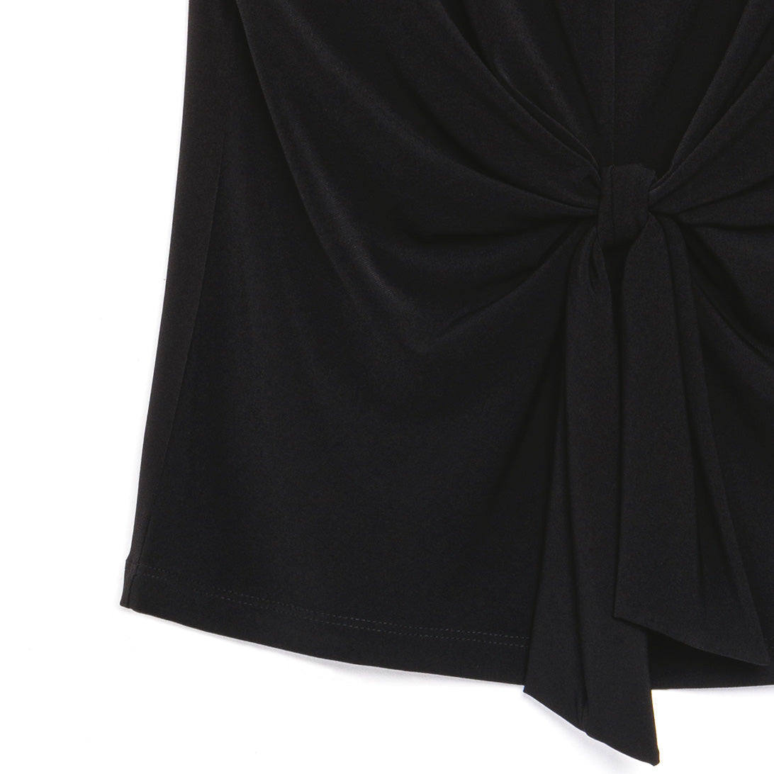 Sleeveless Center Front Tie Top - Black - Final Sale! | Clara Sunwoo
