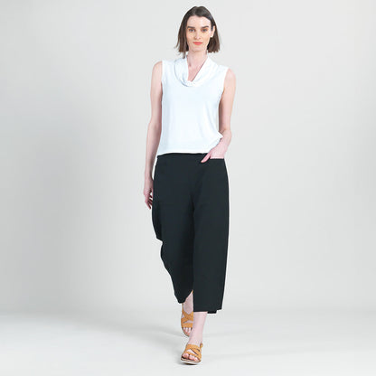 Sleeveless Draped Cowl Neck Top - White - Final Sale | Clara Sunwoo