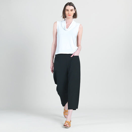 Sleeveless Draped Cowl Neck Top - White - Final Sale | Clara Sunwoo