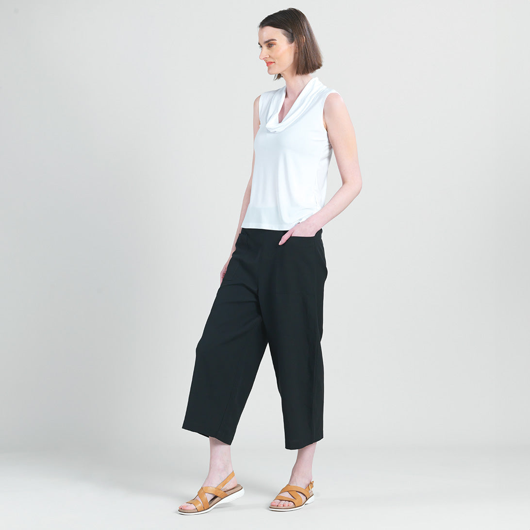 Sleeveless Draped Cowl Neck Top - White - Final Sale | Clara Sunwoo