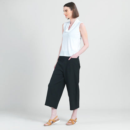 Sleeveless Draped Cowl Neck Top - White - Final Sale | Clara Sunwoo