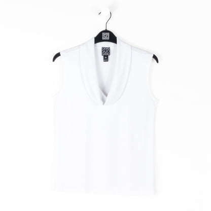 Sleeveless Draped Cowl Neck Top - White - Final Sale | Clara Sunwoo