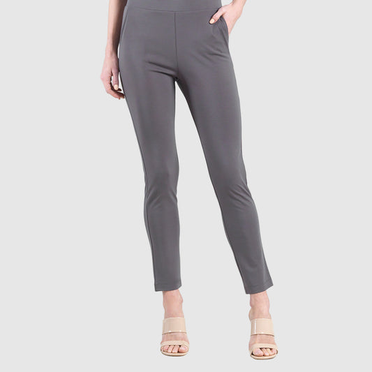 Rayon-Ponte Knit - Straight Leg Pocket Pant - Mocha - Final Sale | Clara Sunwoo