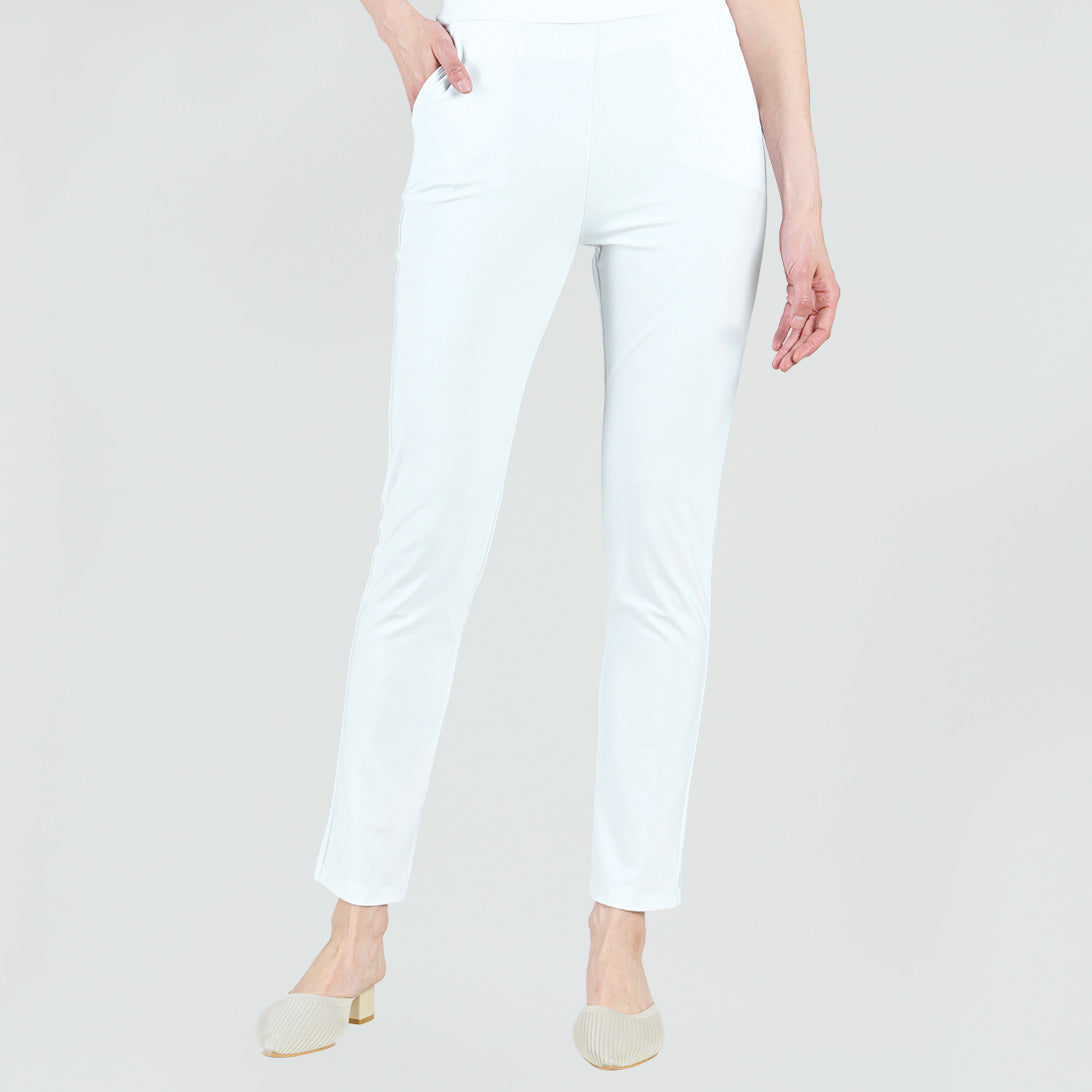 Medium Knit - Straight Leg Pocket Pant - White - Final Sale | Clara Sunwoo
