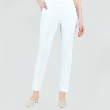Medium Knit - Straight Leg Pocket Pant - White - Final Sale | Clara Sunwoo
