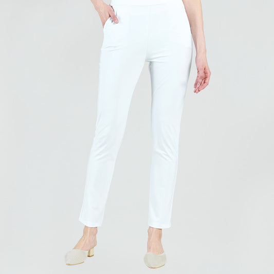 Medium Knit - Straight Leg Pocket Pant - White - Final Sale | Clara Sunwoo