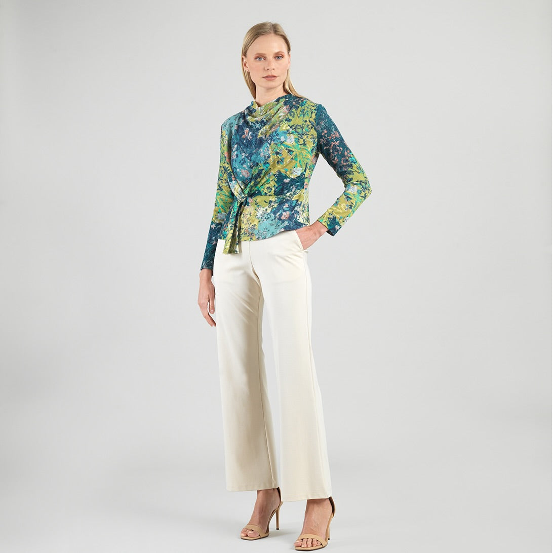 Cozy Texture - Long Sleeve Loop Front Sweater Top - Floral Patch - Final Sale | Clara Sunwoo