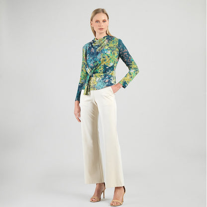 Cozy Texture - Long Sleeve Loop Front Sweater Top - Floral Patch - Final Sale | Clara Sunwoo