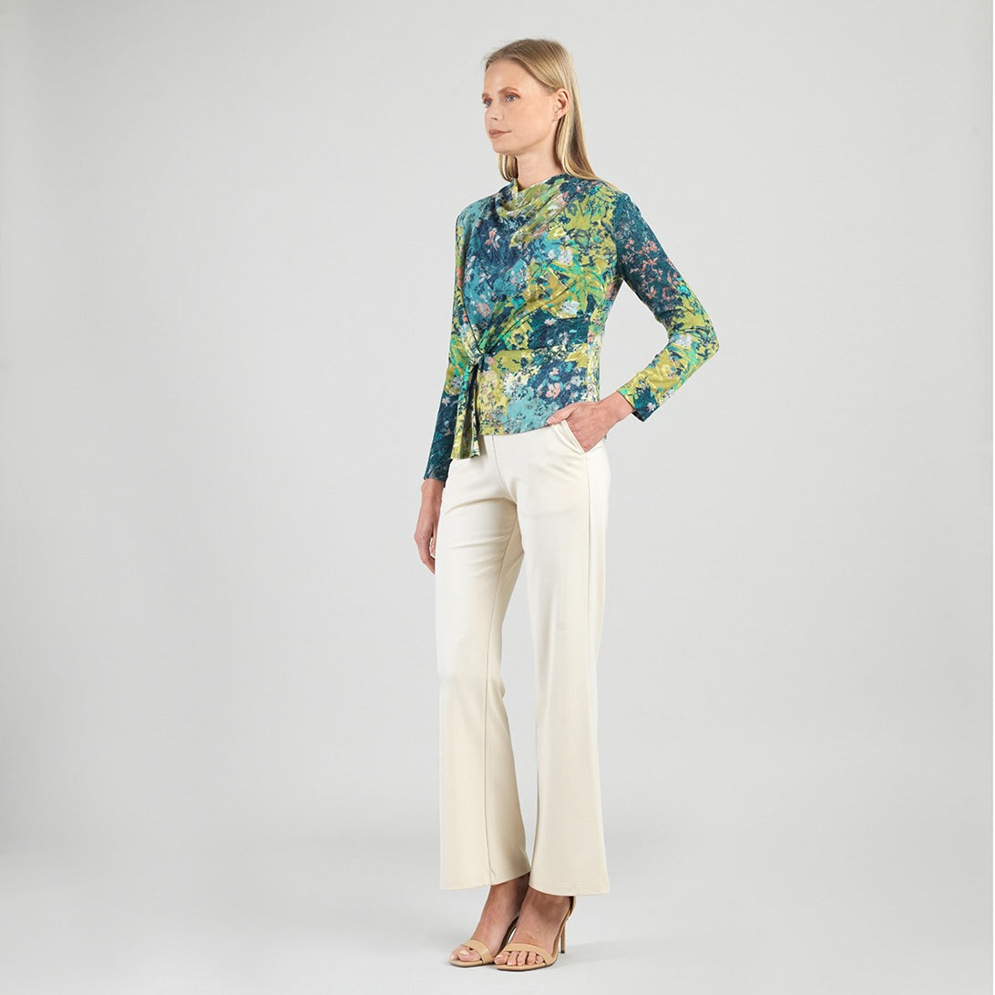 Cozy Texture - Long Sleeve Loop Front Sweater Top - Floral Patch - Final Sale | Clara Sunwoo
