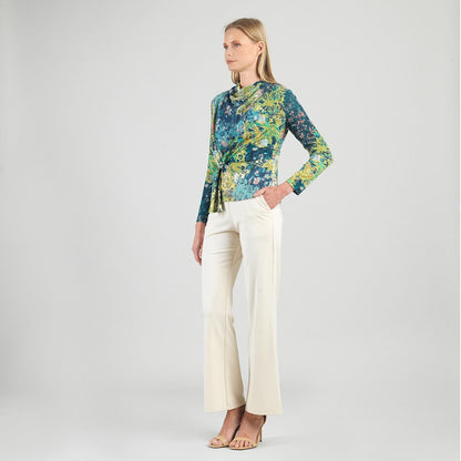 Cozy Texture - Long Sleeve Loop Front Sweater Top - Floral Patch - Final Sale | Clara Sunwoo