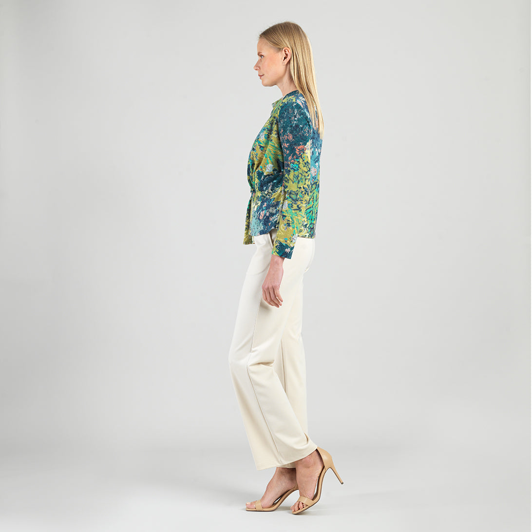 Cozy Texture - Long Sleeve Loop Front Sweater Top - Floral Patch - Final Sale | Clara Sunwoo