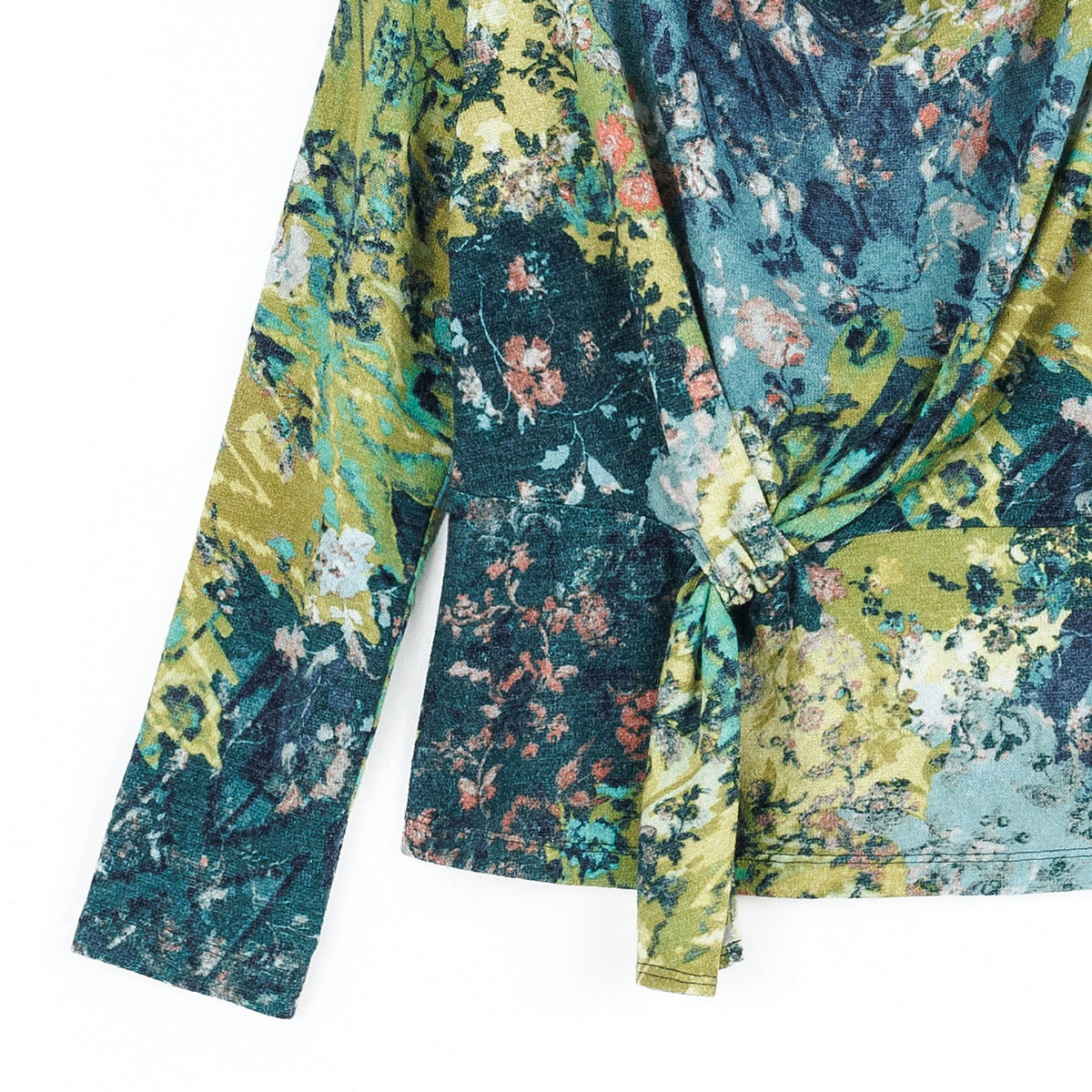 Cozy Texture - Long Sleeve Loop Front Sweater Top - Floral Patch - Final Sale | Clara Sunwoo