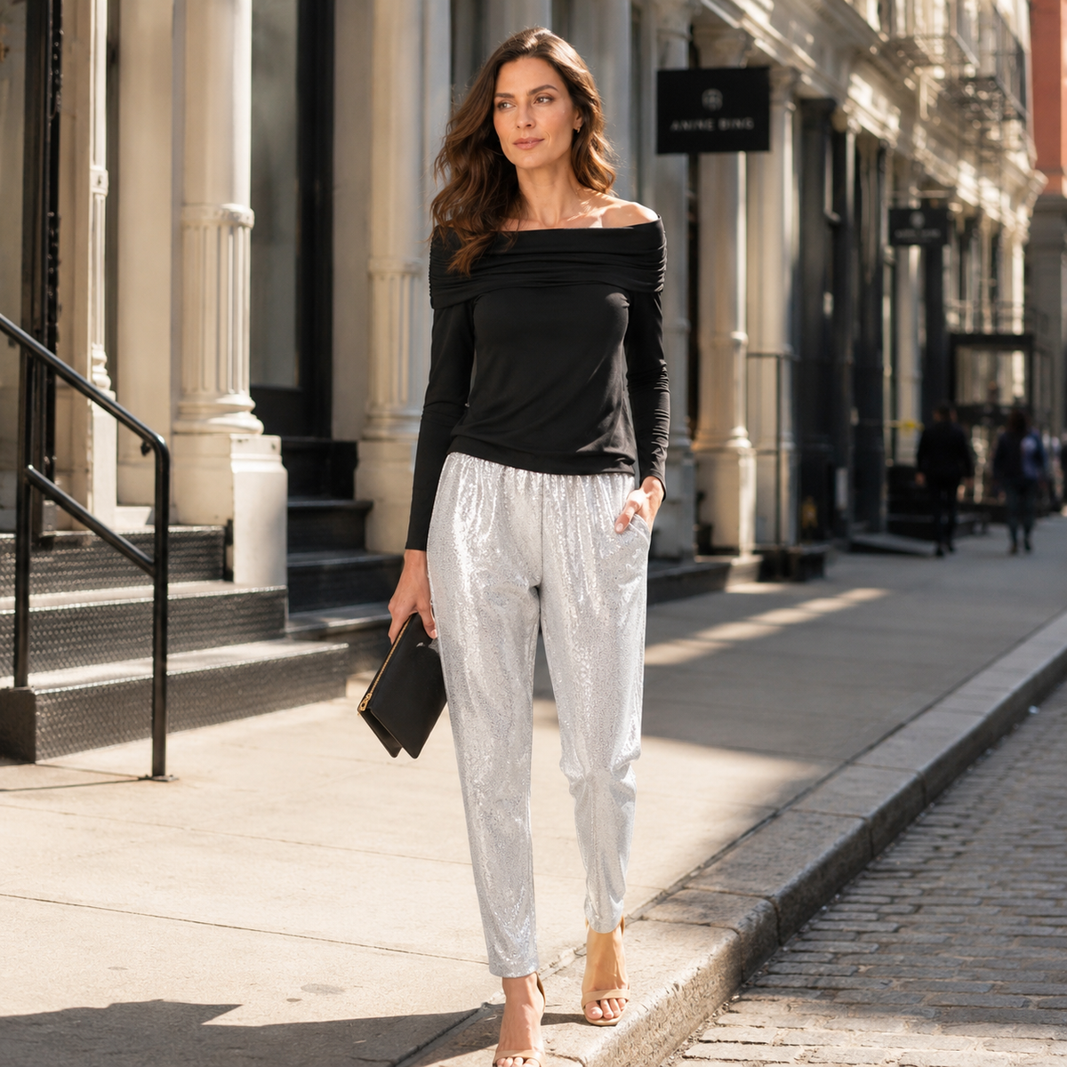 Ultra Cozy - Ruched Off-Shoulder Sweater Top - Black - Final Sale | Clara Sunwoo