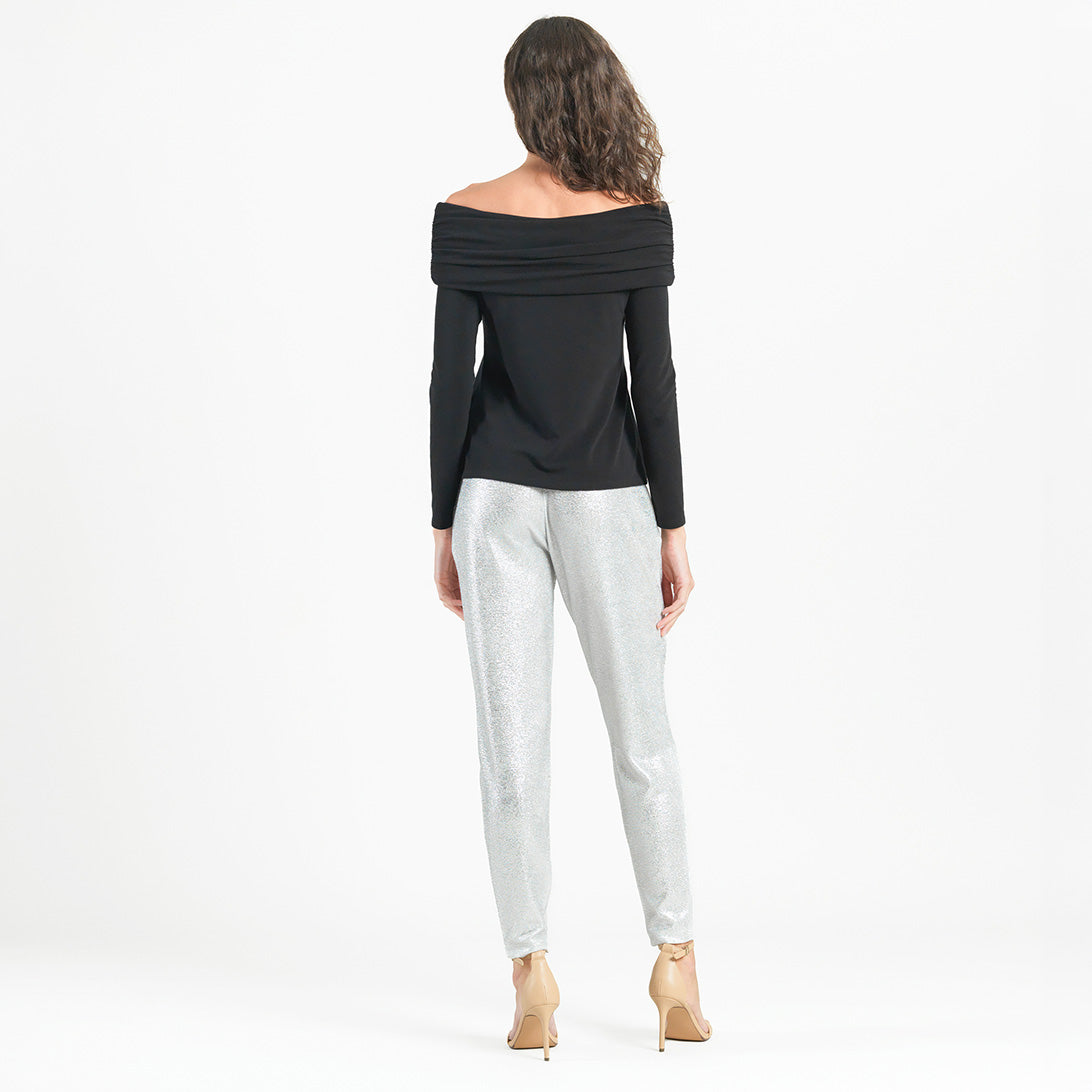 Ultra Cozy - Ruched Off-Shoulder Sweater Top - Black - Final Sale | Clara Sunwoo