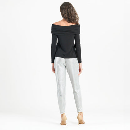 Ultra Cozy - Ruched Off-Shoulder Sweater Top - Black - Final Sale | Clara Sunwoo