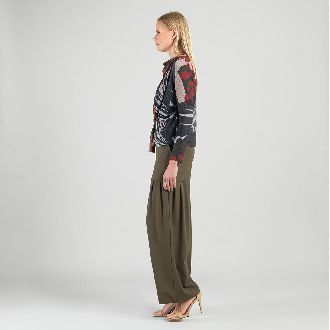 Cozy Knit - Long Sleeve Loop Front Sweater Top - Abstract Harvest - Final Sale | Clara Sunwoo