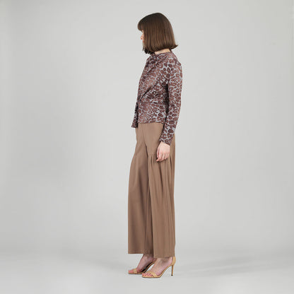 Cozy Knit - Long Sleeve Loop Front Sweater Top - Leopard Motif - Final Sale | Clara Sunwoo