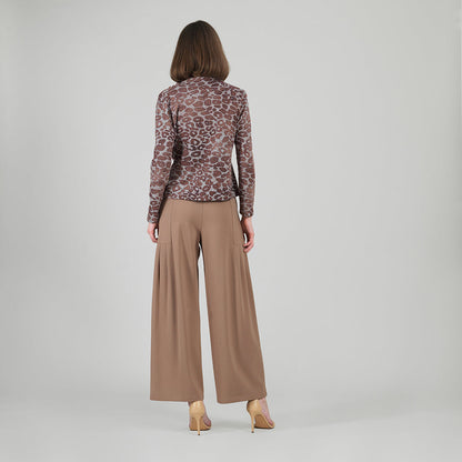 Cozy Knit - Long Sleeve Loop Front Sweater Top - Leopard Motif - Final Sale | Clara Sunwoo