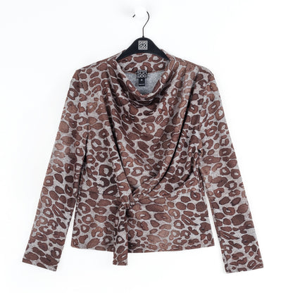 Cozy Knit - Long Sleeve Loop Front Sweater Top - Leopard Motif - Final Sale | Clara Sunwoo