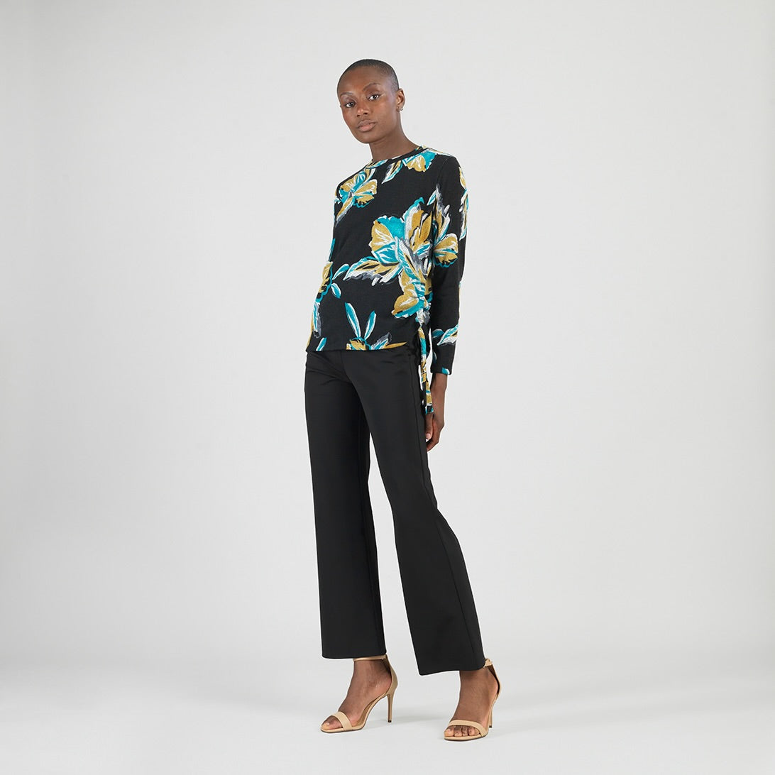 Cozy Knit - Textured Side Pull-Tie Sweater Top - Butterfly Orchid - Final Sale | Clara Sunwoo
