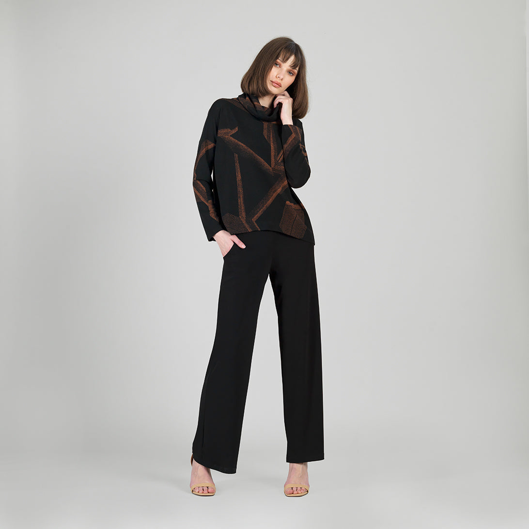 Lightweight Cozy - Tipped Hem Sweater - Linear Geo - Final Sale | Clara Sunwoo