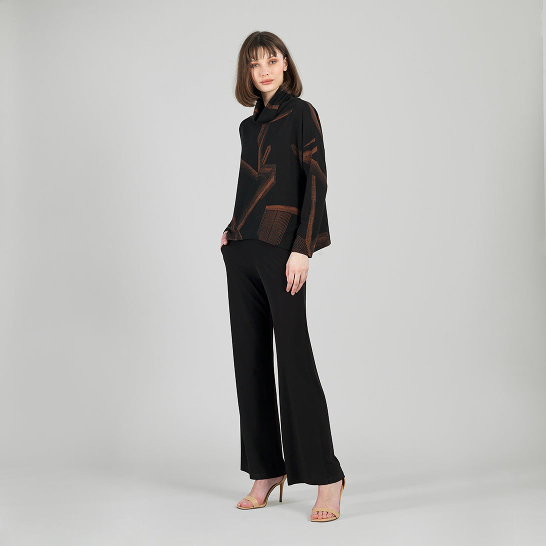 Lightweight Cozy - Tipped Hem Sweater - Linear Geo - Final Sale | Clara Sunwoo