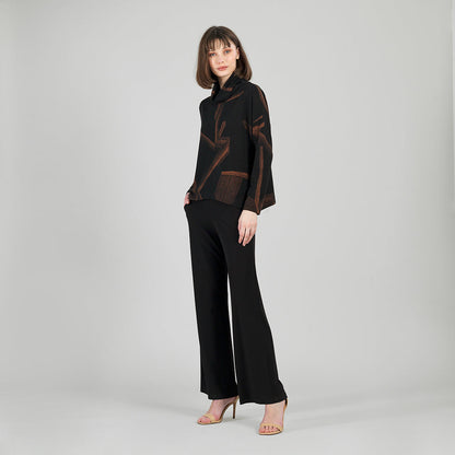 Lightweight Cozy - Tipped Hem Sweater - Linear Geo - Final Sale | Clara Sunwoo