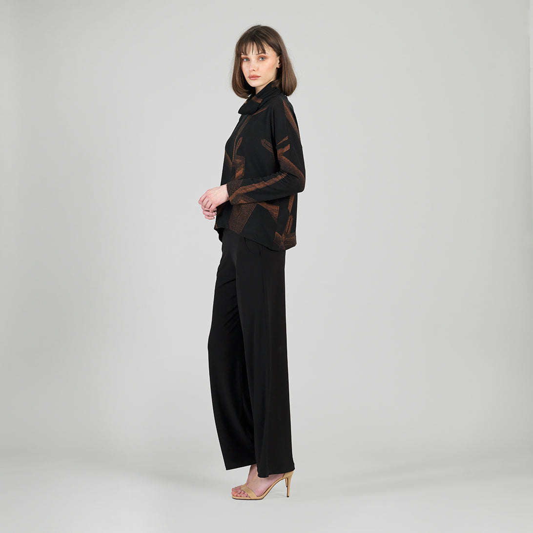 Lightweight Cozy - Tipped Hem Sweater - Linear Geo - Final Sale | Clara Sunwoo
