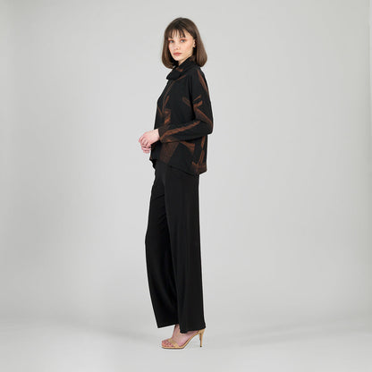 Lightweight Cozy - Tipped Hem Sweater - Linear Geo - Final Sale | Clara Sunwoo