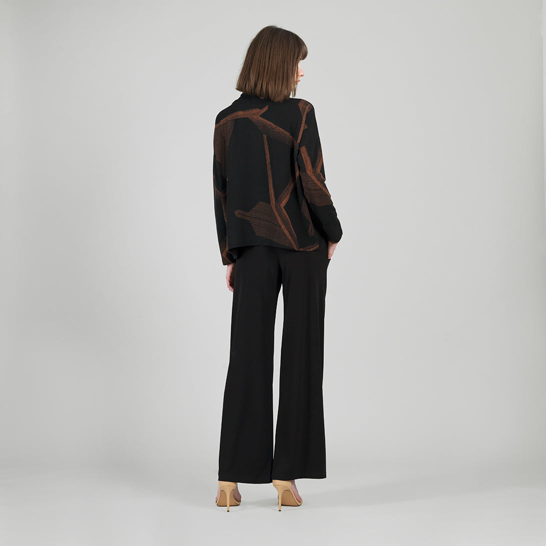 Lightweight Cozy - Tipped Hem Sweater - Linear Geo - Final Sale | Clara Sunwoo