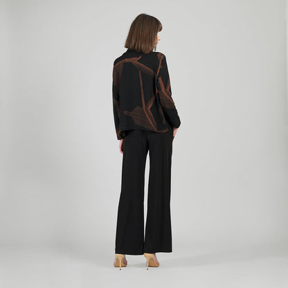 Lightweight Cozy - Tipped Hem Sweater - Linear Geo - Final Sale | Clara Sunwoo