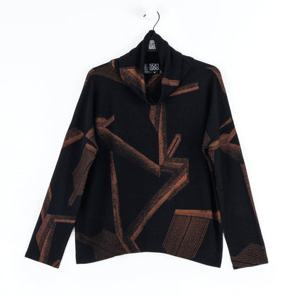 Lightweight Cozy - Tipped Hem Sweater - Linear Geo - Final Sale | Clara Sunwoo