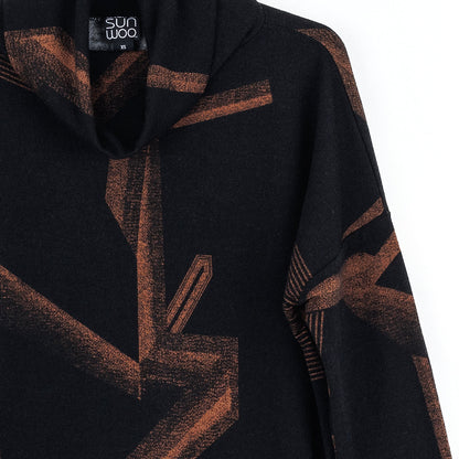 Lightweight Cozy - Tipped Hem Sweater - Linear Geo - Final Sale | Clara Sunwoo