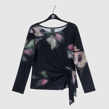 Cozy Knit - Side Tie Waist Sweater Top - Shadow Brush | Clara Sunwoo