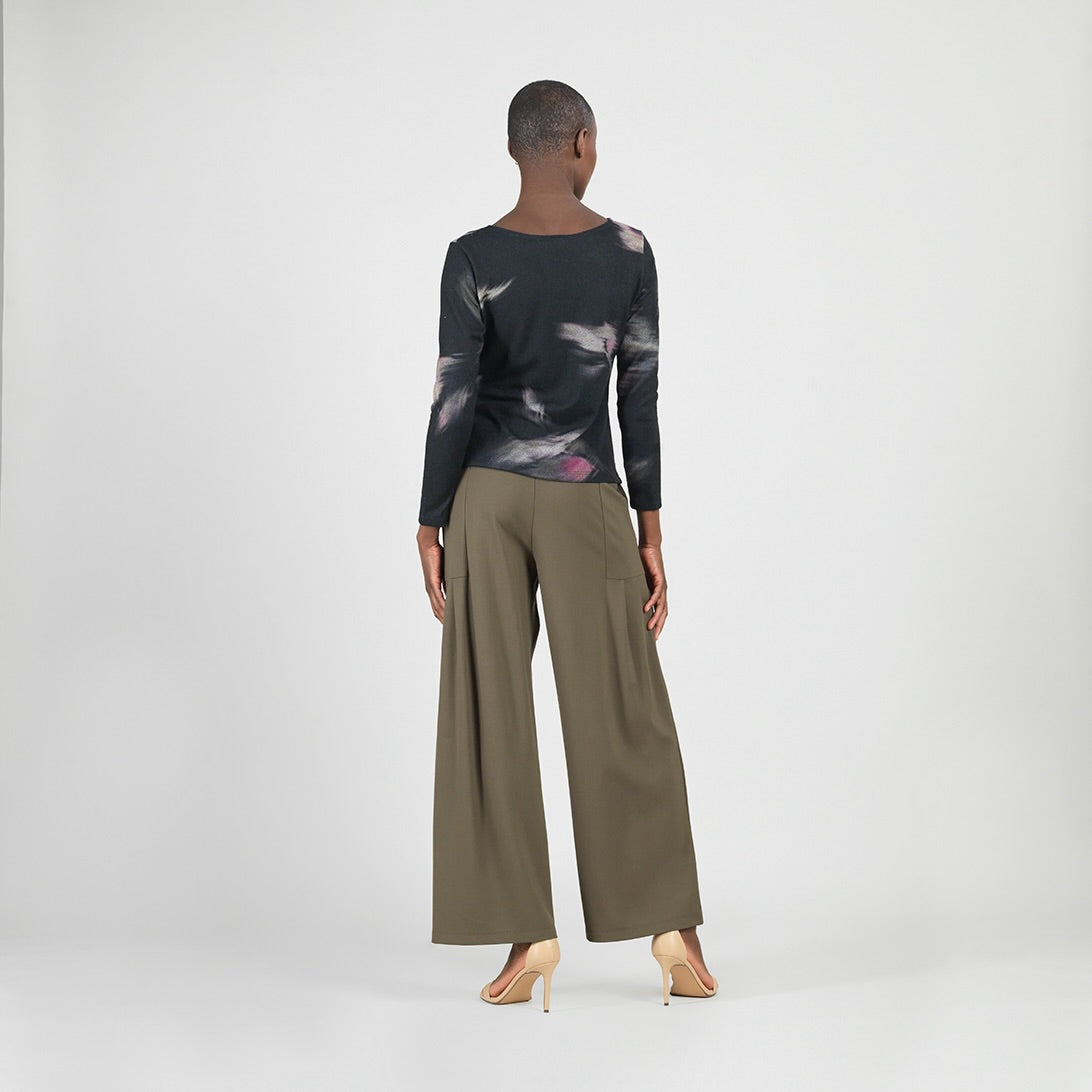 Cozy Knit - Side Tie Waist Sweater Top - Shadow Brush | Clara Sunwoo