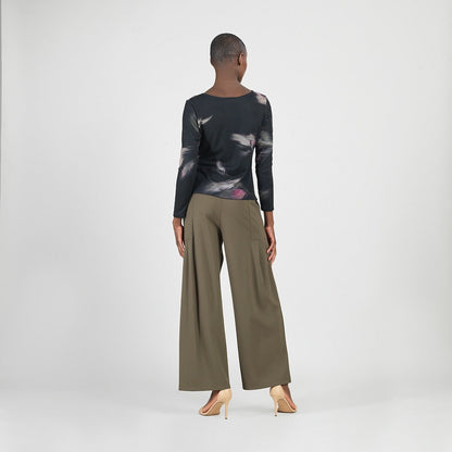 Cozy Knit - Side Tie Waist Sweater Top - Shadow Brush | Clara Sunwoo