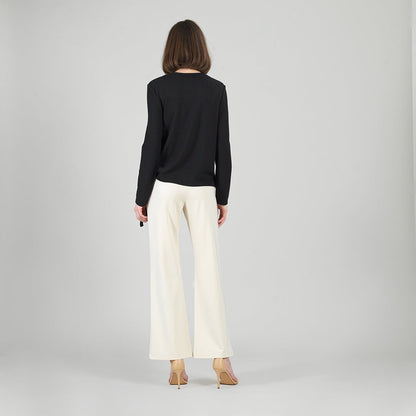 Soft Ribbed - Side Pull-Tie Sweater Top - Black - Final Sale | Clara Sunwoo