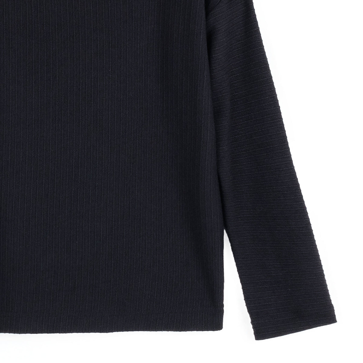 Soft Ribbed - Cowl Turtleneck Sweater Top - Black - Final Sale | Clara Sunwoo