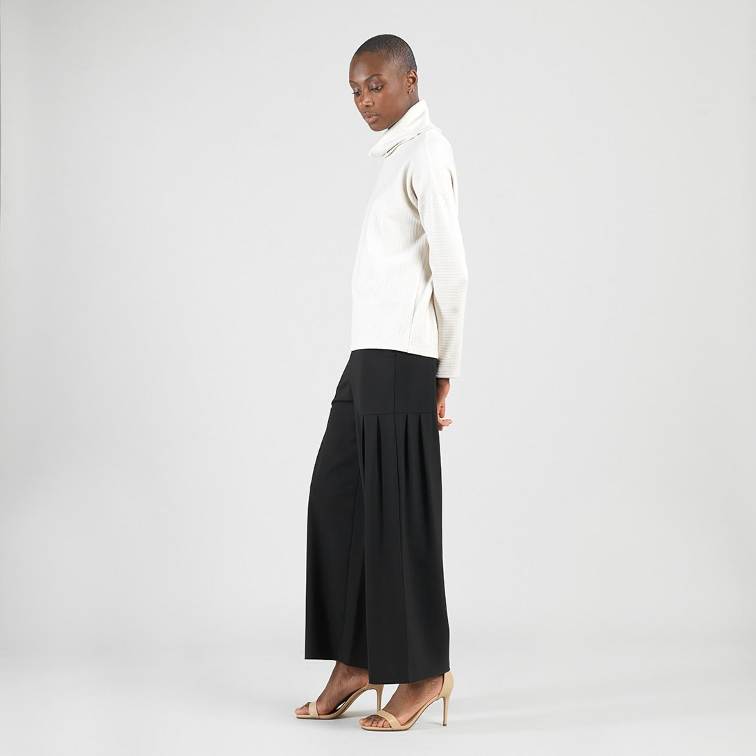 Soft Ribbed - Cowl Turtleneck Sweater Top - Oatmeal - Final Sale | Clara Sunwoo