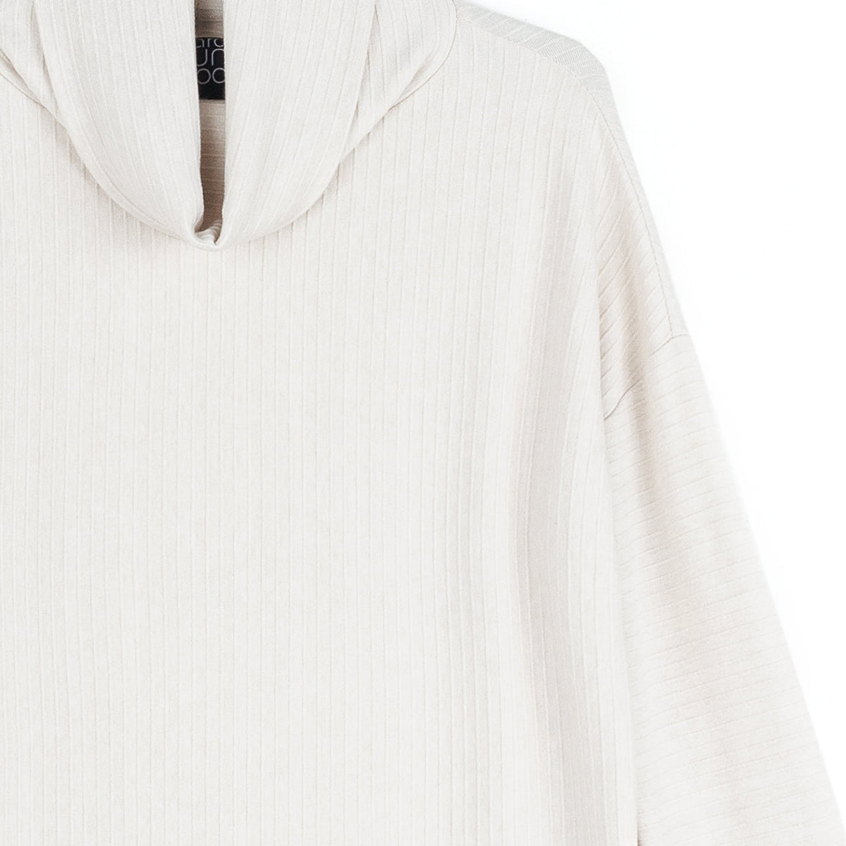 Soft Ribbed - Cowl Turtleneck Sweater Top - Oatmeal - Final Sale | Clara Sunwoo