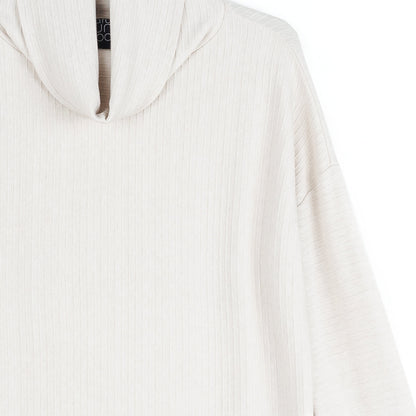 Soft Ribbed - Cowl Turtleneck Sweater Top - Oatmeal - Final Sale | Clara Sunwoo