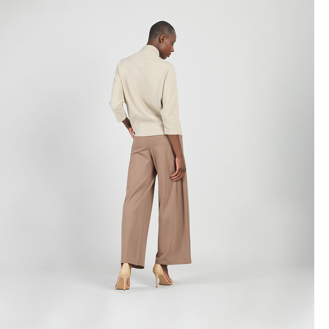 Plush Ribbed - Funnel Neck Sweater - Natural | Clara Sunwoo